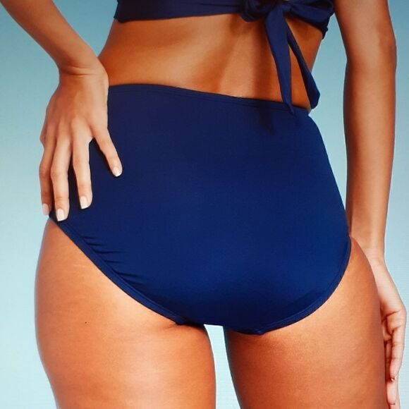 New Kona Sol Shirred High Coverage XL High Waist Bikini Bottom New With … - Picture 2 of 4